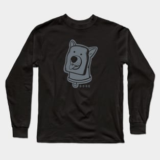 Slice of bread and doge face a funny and weird awesomeness in grey ink Long Sleeve T-Shirt